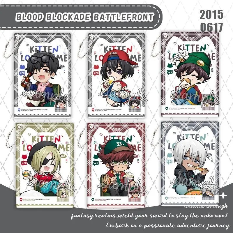 Móc khóa Anime Blood Blockade Battlefront Kekkai Sensen mica acrylic chibi Leonardo Klaus Zapp trang