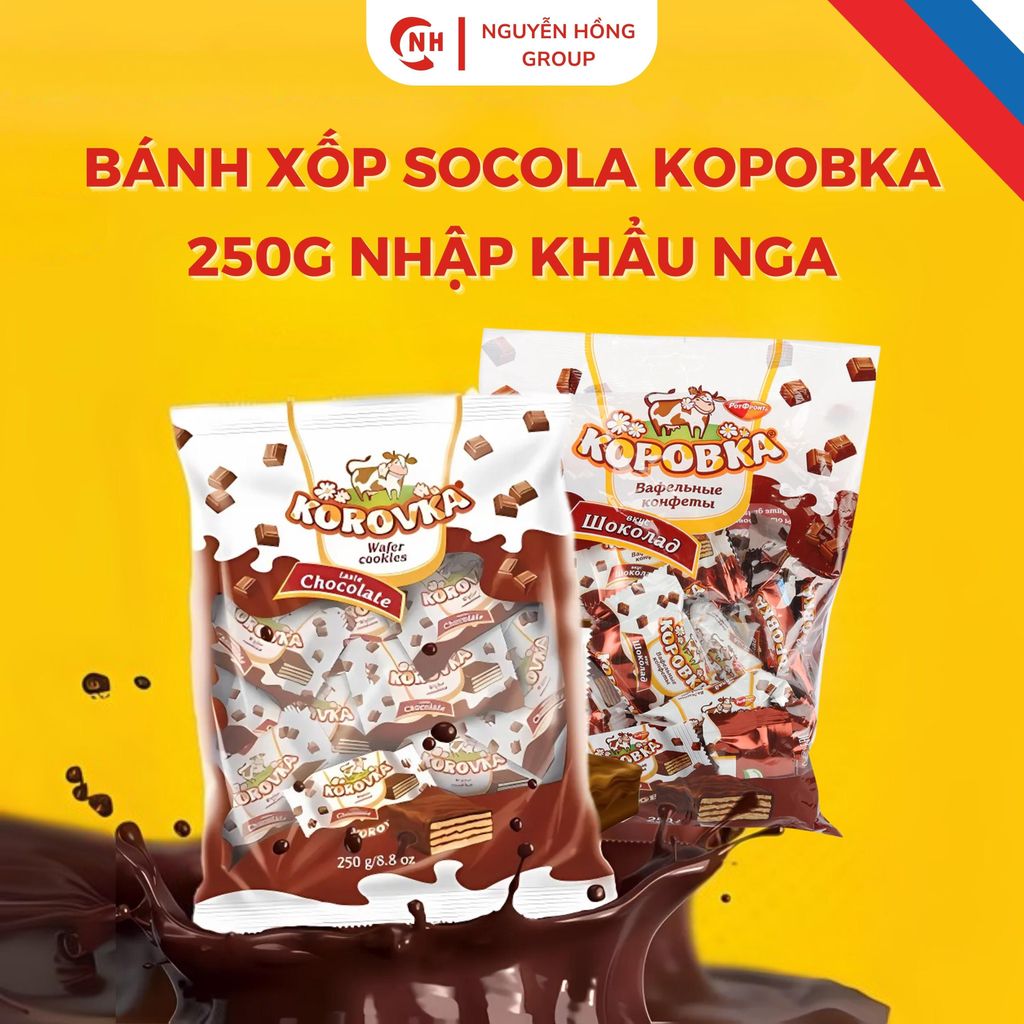 Bánh xốp socola KOPOBKA 250 nhập khẩu Nga thơm ngon Thức Ăn Snack socola Sô Cô La Food Ăn Vặt Chocol