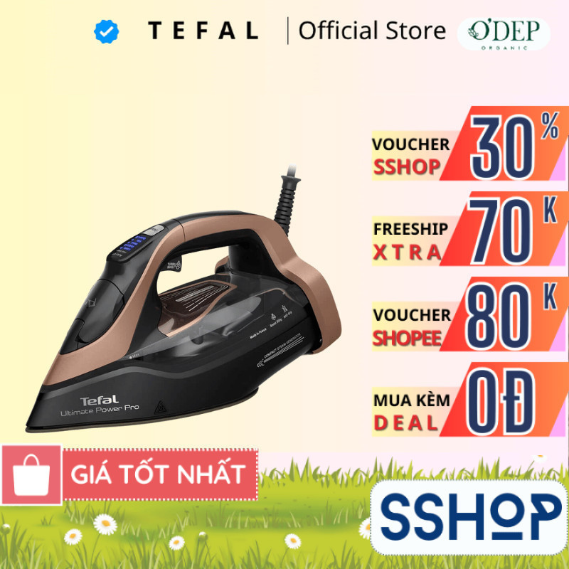 Bàn ủi hơi nước Tefal Ultimate Power Pro FV9E50E0 3200W - Mặt đế Ceramic - Bảo Hành Chính Hãng 2 Năm