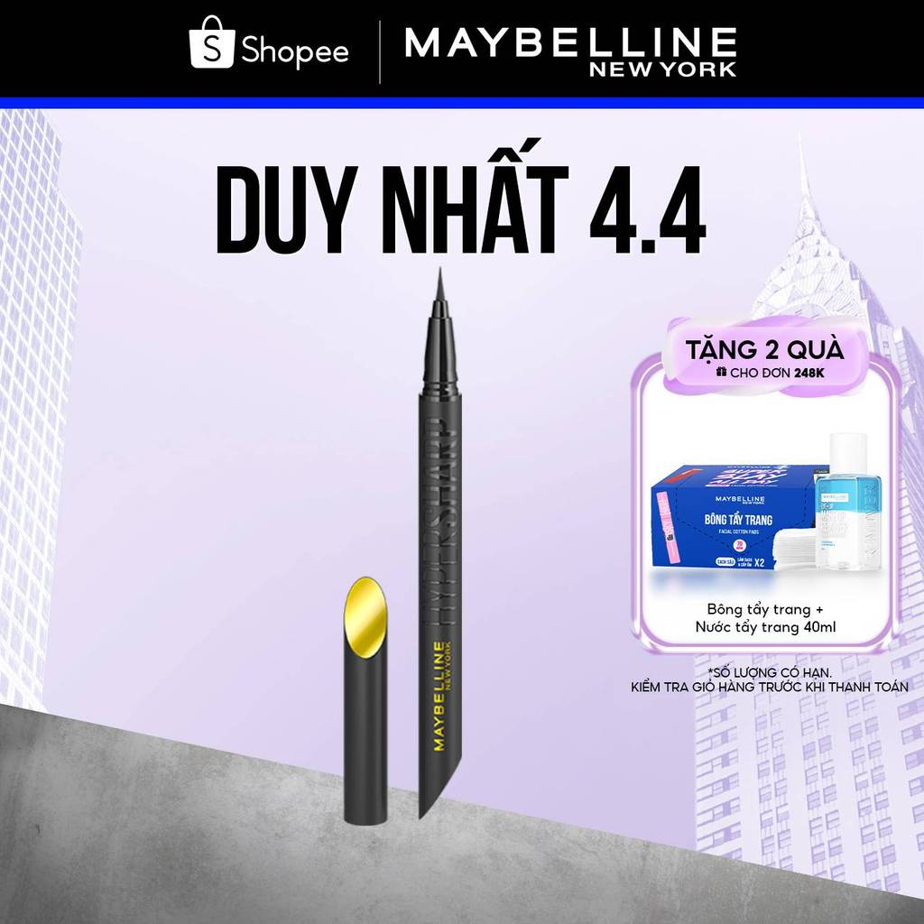 Bút Kẻ Mắt Nước Siêu Sắc Mảnh Maybelline New York Hyper Sharp Liner Extreme Không Lem Trôi 0.4g | BigBuy360 - bigbuy360.vn