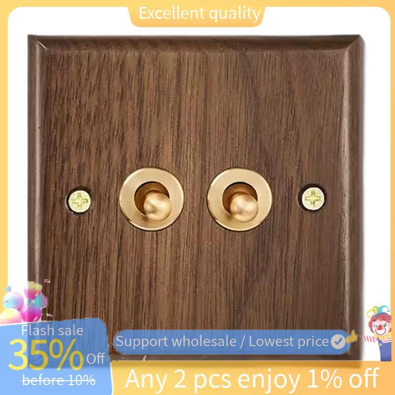 Phong Cách Retro 2 Chiều Gỗ Chắc Chắn Đôi Đa Năng Điện Ổ Cắm Tường Chuyển Đổi Bảng Điều Khiển 1-4 Ga
