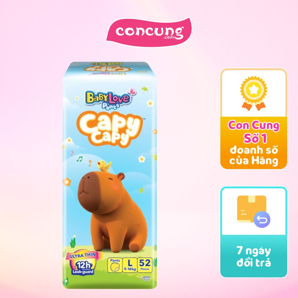 Tã quần Babylove Capy Capy L52 Miếng