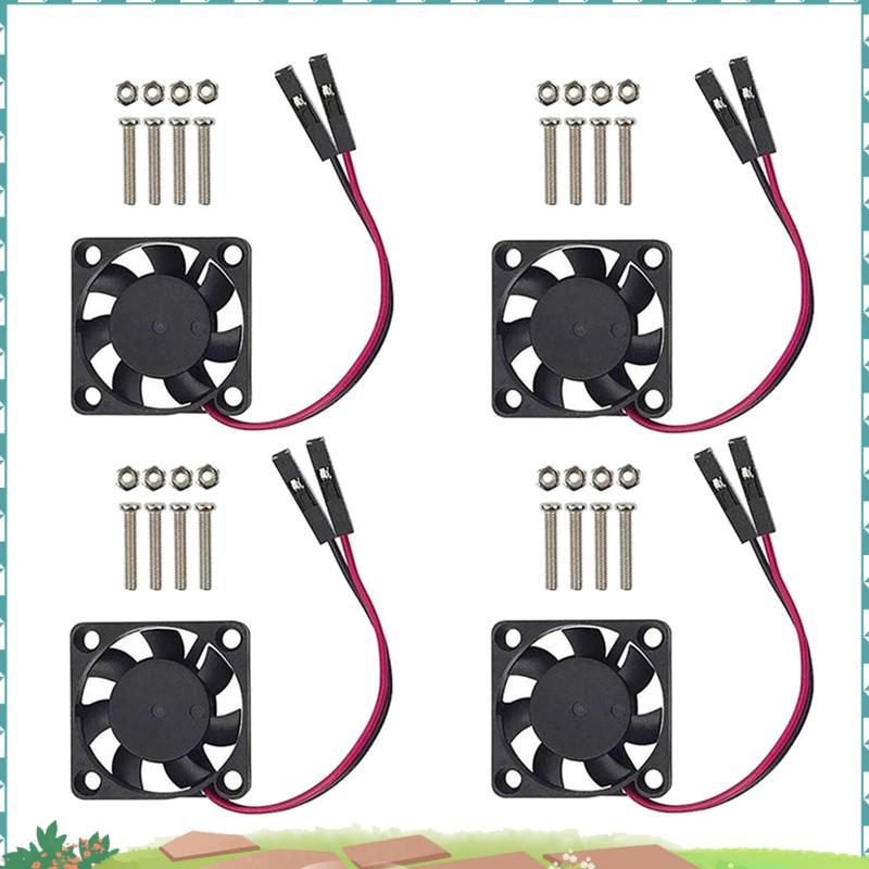 4 Quạt Làm Mát CPU Không Chổi Than Tản Nhiệt Tản Nhiệt 3.3V 5V Cho Raspberry Pi4 Pi3 B +, Pi 3, Pi 2