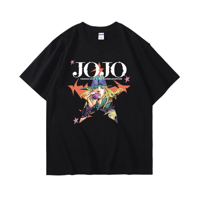 Áo thun Gyro Zeppeli từ JoJo's Bizzare Adventure, phong cách manga cổ điển, oversized