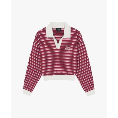 MLB - Áo polo nữ tay dài phối sọc Varsity_3FMTV1361-43WIS
