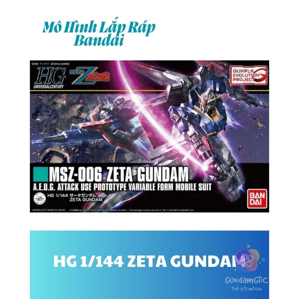 HT ShopX-Mô Hình Gundam HG Zeta Gundam MSZ-006 Series HGUC Tỉ Lệ 1/144 Bandai 4573102556110