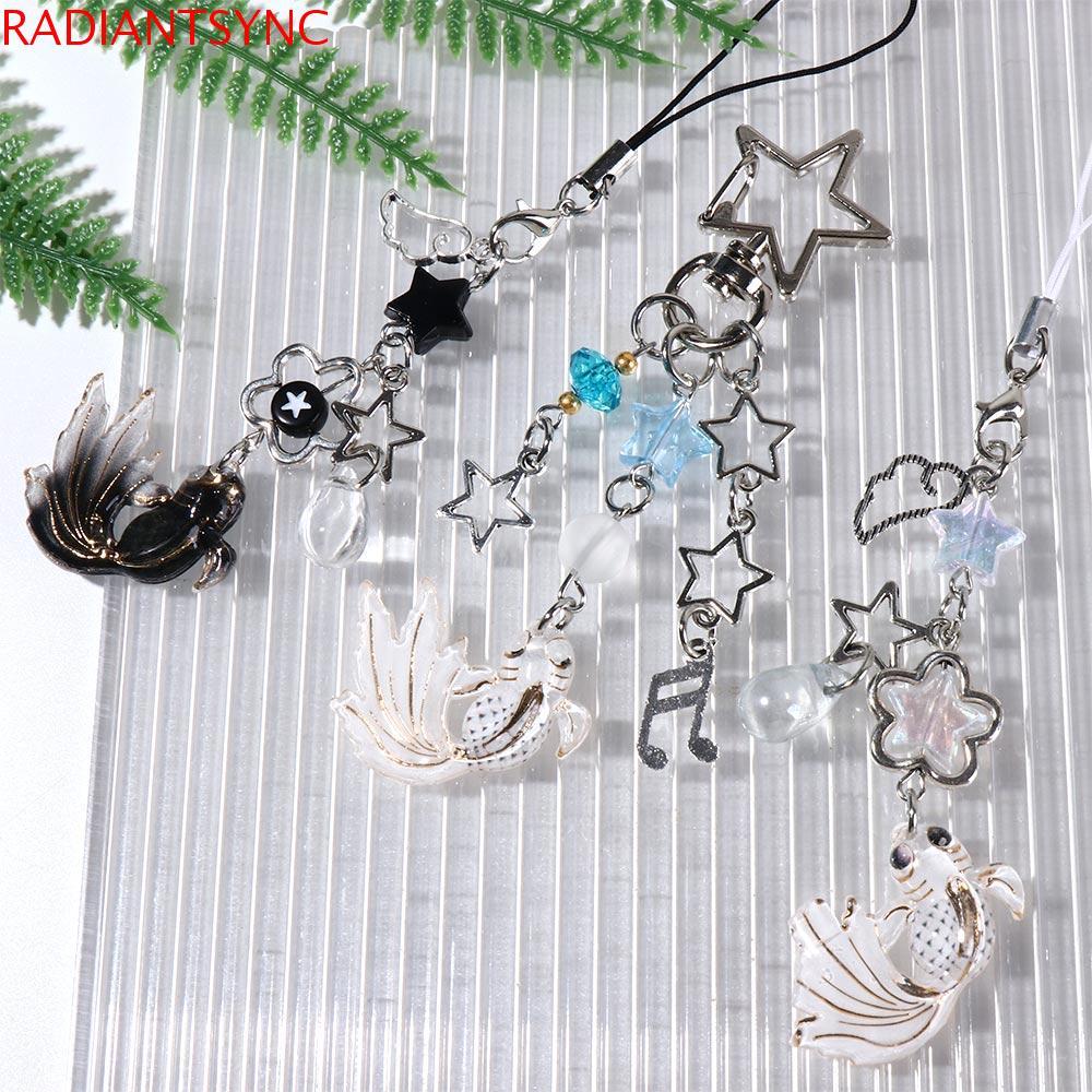 RADIANTSYNC Koi Star Bead Chain, Spice Girl Style Handmade Y2k Key Chains, Charm Sea Theme Y2k Anime