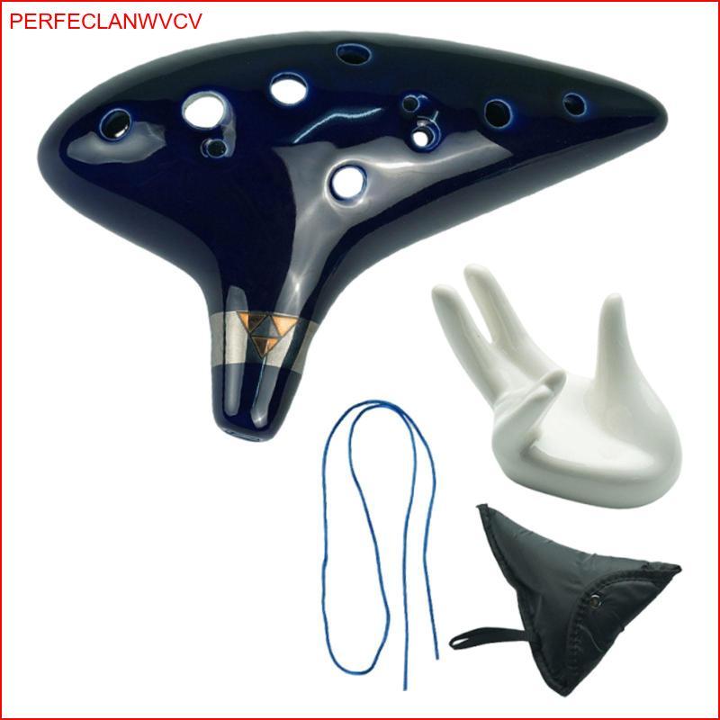 Ocarina Ceramic 12 Lỗ Mini Nhạc Cụ Mellow Tone Có Dây Đeo Và Túi Dành Cho Trẻ Tập Đi Lớp Âm Nhạc