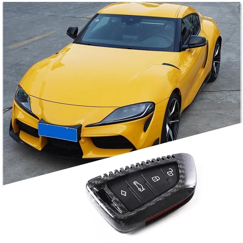 Dành Cho Xe Toyota Supra GR MK5 A90 2019-2022 Sợi Carbon Thật Bảo Vệ Chìa Khóa Xe Ô Tô Nội Thất Viền