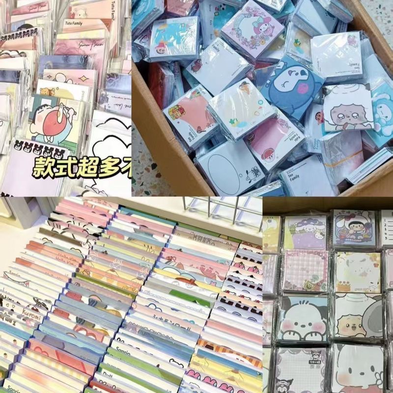 便利贴有粘便签高颜值学生学习留言记事便条纸N次贴批发便宜Cartoon cute sticky notes, cute student girl sticky notes with high appe