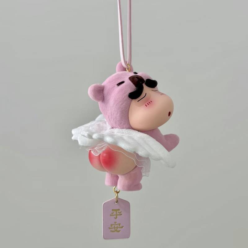 Pink Angel Butt Bear Crayon Xiaoxin Pendant Cute Xiaoxin Car Hanging Rearview Mirror Decoration Pink