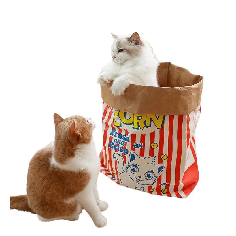 Pet Cat Dog Kraft Paper Popcorn Paper Bag Giáo dục Giải nén ẩn và tìm kiếm Túi Kraft Đồ chơi mèo con