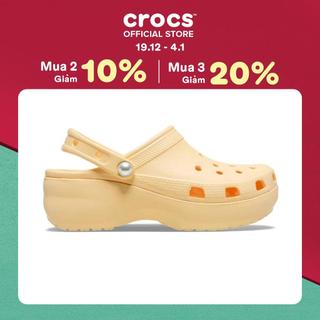  Giày Clog Nữ Crocs Classic Platform Pearl - Golden Hour 