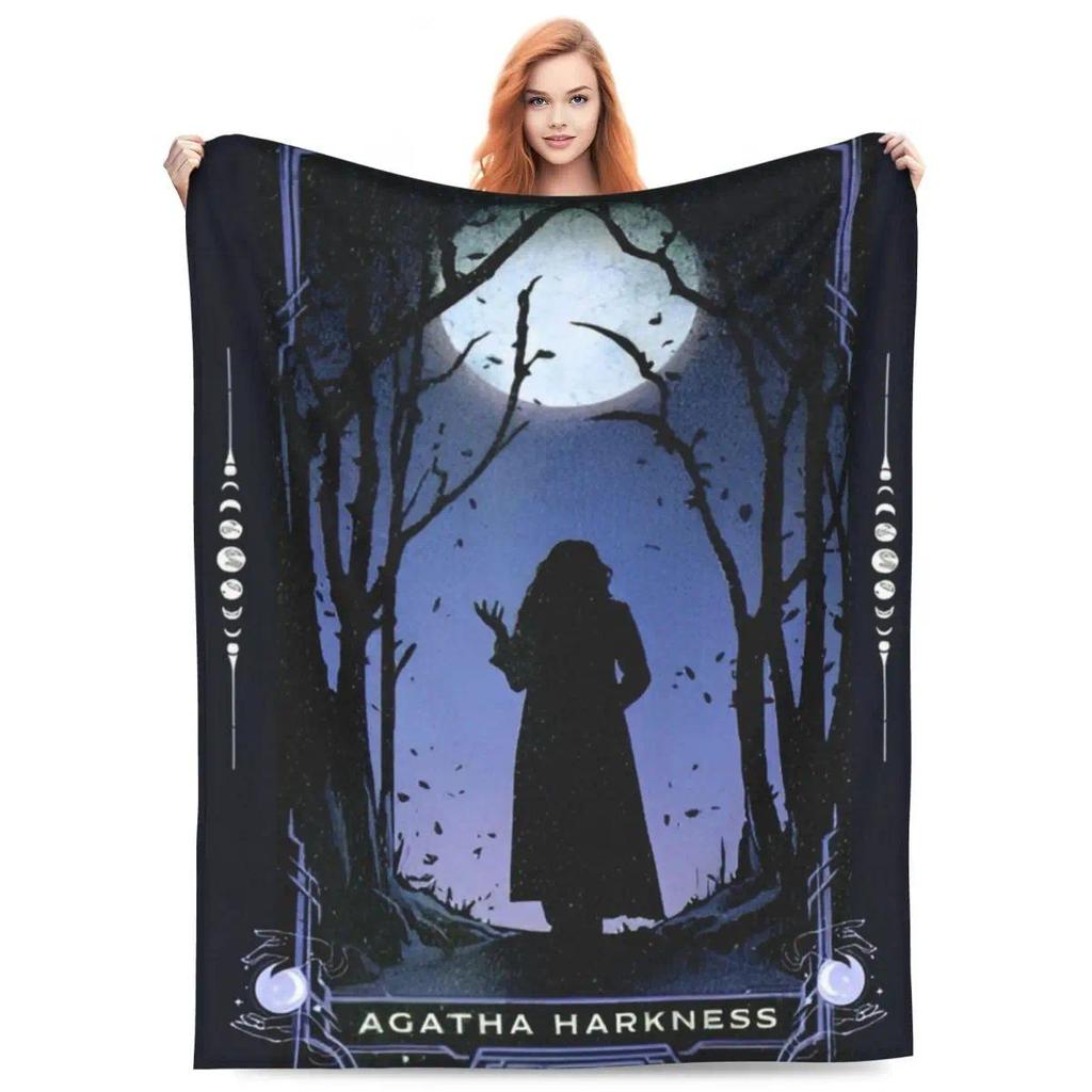 Chăn len mềm mịn Agatha Harkness, ấm áp tuyệt vời, trang trí ghế sofa hoàn hảo, chủ đề siêu anh hùng