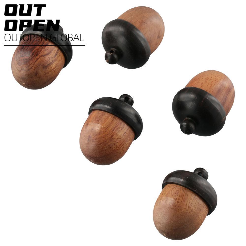 OUTOPEN Acorn Nut Box từ gỗ, mặt dây chuyền và móc khóa xe dễ tháo lắp