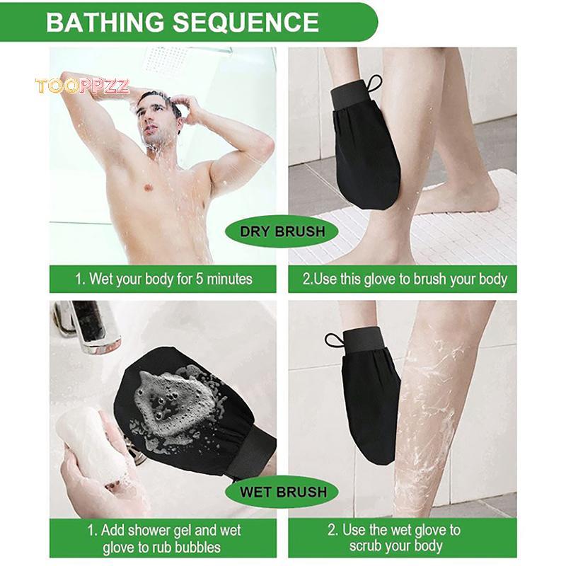tooppzz Moroccan Shower Exfoliating Glove Hammam Bath Body Cleaning Scrub Massage Mitt Kessa Peeling