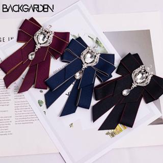 Thắt nơ ruy băng BACKGARDEN, handmade với vải đính đá và pha lê, phù hợp cho cả nam và nữ