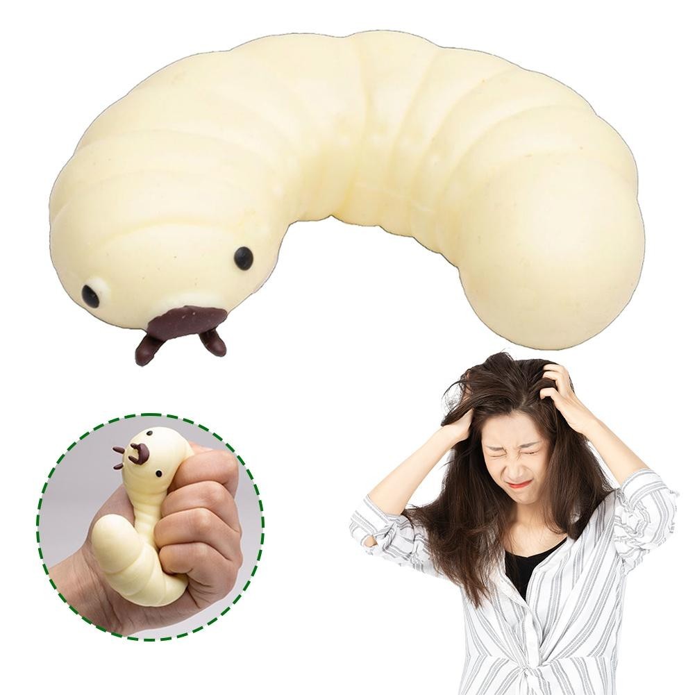 Đậu nành dễ thương Giun Squishy Đồ chơi Pinching Vui nhộn Tăng chậm Đồ chơi co giãn B1k0