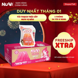  Thùng 24 Túi Thạch Trái Cây NuVi Vị Đào 90ml 