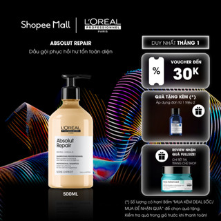  Dầu gội dưỡng tóc mềm mượt & phục hồi hư tổn toàn diện chuyên nghiệp Absolut Repair Gold 500ml - Dành cho tóc khô xơ hư 