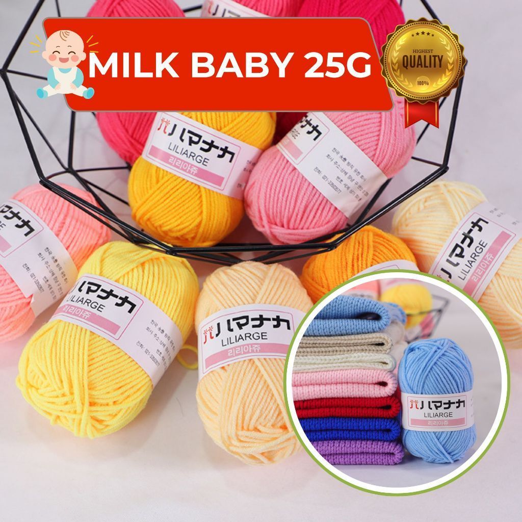 Len Milk Cotton Cao Cấp  25g – Len Sữa Hàn Quốc Mềm Bóng, Không Xù