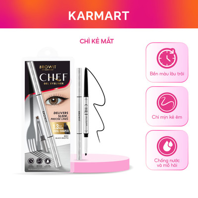 Chì Kẻ Mắt 2 Trong 1 Browit Chef Gel Eyeliner Giúp Kẻ Mắt Sắc Nét, Chống Nước và Không Lem 0.06G