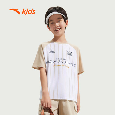 ANTA KIDS Áo Phông Ngắn Tay Thể Thao Bé Trai 9 -14 Tuổi Áo thun thể thao thoáng mát cho bé 352528134