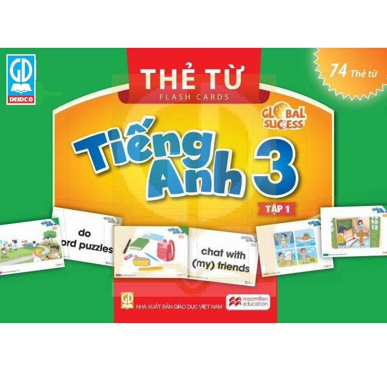 Bộ 74 thẻ từ Flashcard Tiếng Anh lớp 3 tập 1- Global Success