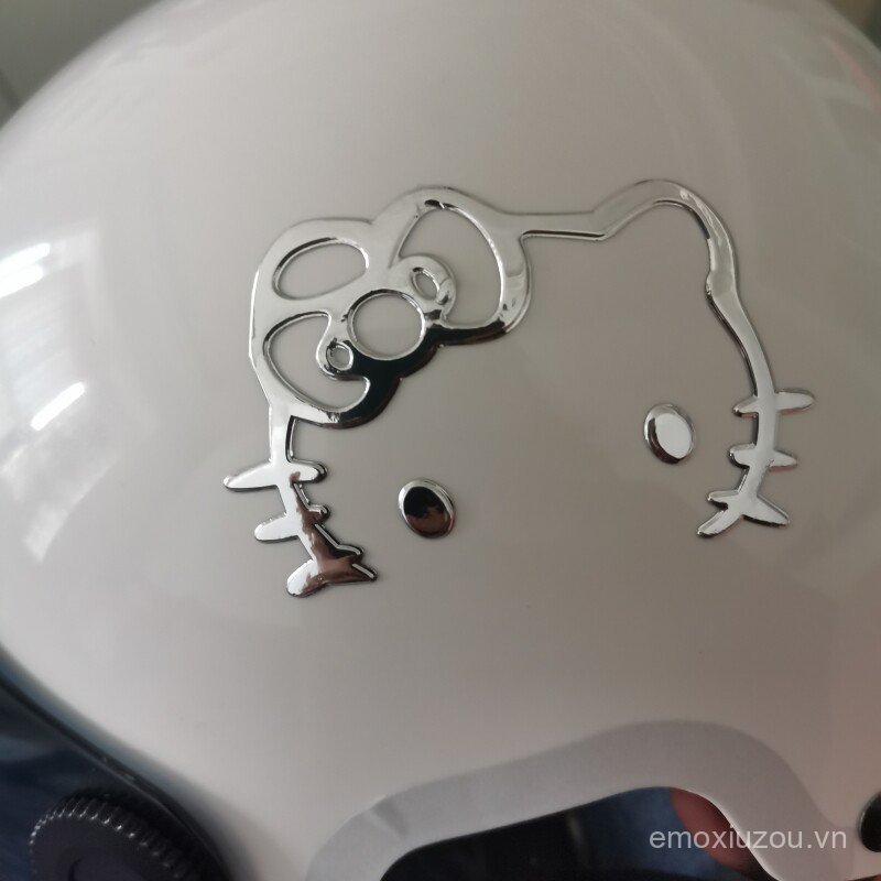 Kitty Kitty Kitty Bạc Miếng Dán Gương Chiếu Hậu Ô Tô Miếng Dán 3d Stereo Hello kt Miếng Dán Xe Hơi H