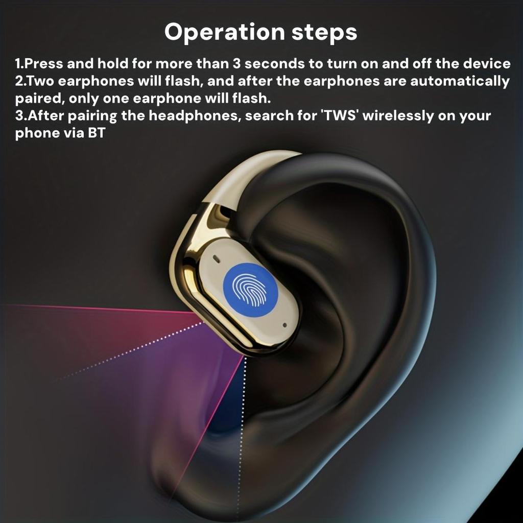 Tai nghe hình dạng mở Bass Boost Bluetooth 5.4 Tai nghe thể thao không dây OWS | BigBuy360 - bigbuy360.vn