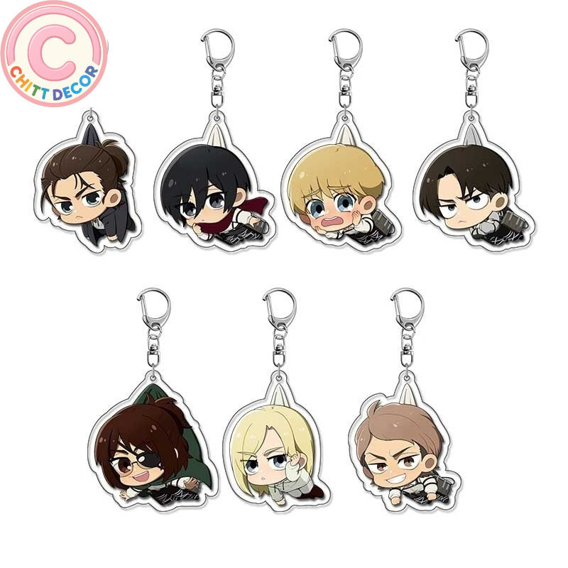 Attack On Titan Ackerman Levi Shingeki no Kyojin Armin Eren Cosplay Acrylic Keychain Key
