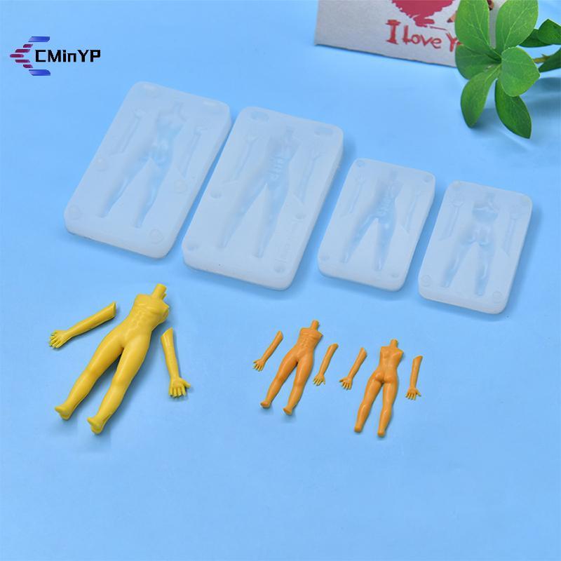 [CMinYP] 1 Bộ Đất Sét Polymer Nam Búp Bê Cơ Thể Torso Khuôn Silicon Fondant / Nhựa Đất Sét DIY Búp B