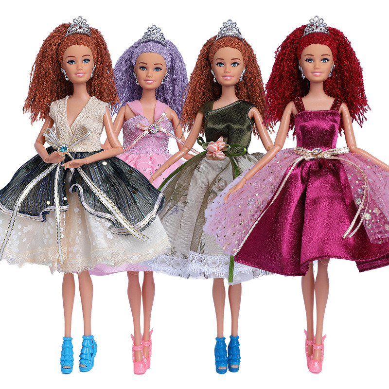 Búp bê Barbie 30CM có Bím Bẩn, Phong cách Châu Âu & Mỹ, Búp bê Bagged đa năng, trọn bộ với trang phụ