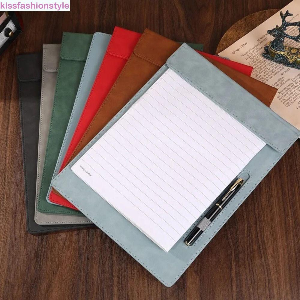 Thư mục tập tin KISSFASHIONSTYLE, Clipboard viết bằng da PU a4, Clip Menu thư mục có chèn bút Thư mụ