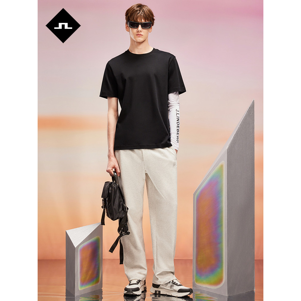 Nam Nữ JLINDEBERG Áo Thun Cotton Nguyên Chất, Cổ Tròn, Short Sleeve