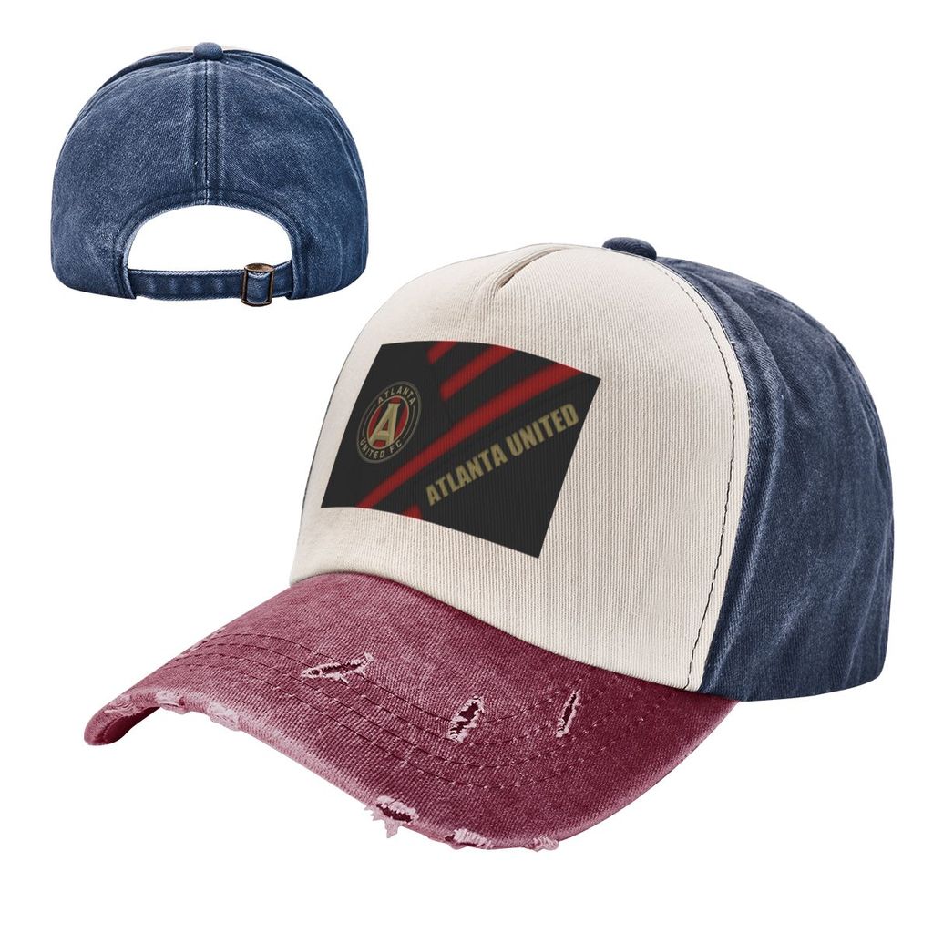 Mũ cao bồi Atlanta United FC logo màu sắc tương phản, 100% cotton, điều chỉnh được, chống nắng, unis