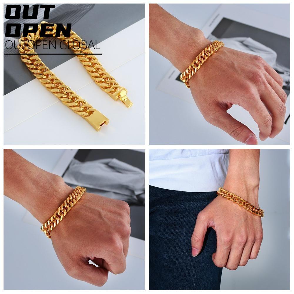 OUTOPEN Vòng tay Cuba Vòng tay thời trang Hip Hop sang trọng