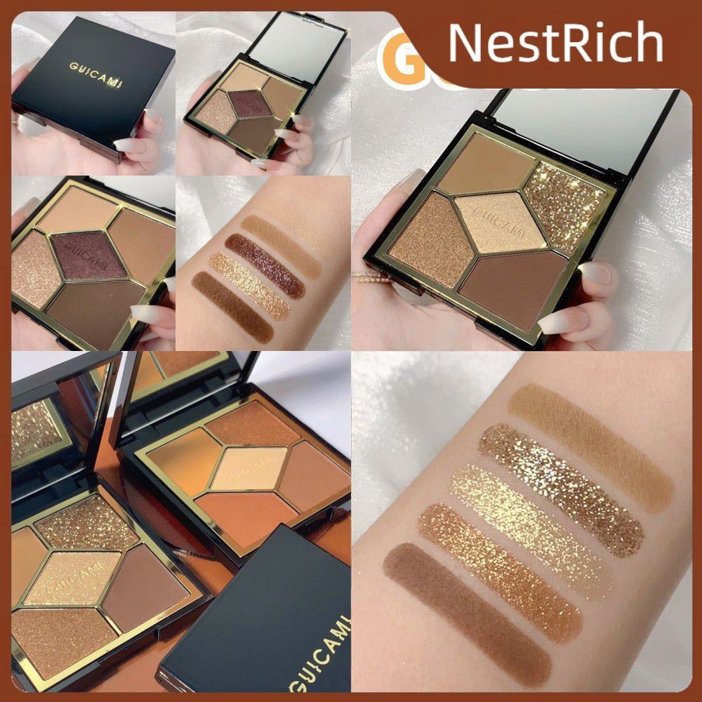 ♥COD♥ Phấn mắt lì 5 màu GUICAMI Behind the Scenes, ánh nhũ tự nhiên, bóng mượt, chống thấm nước, lâu