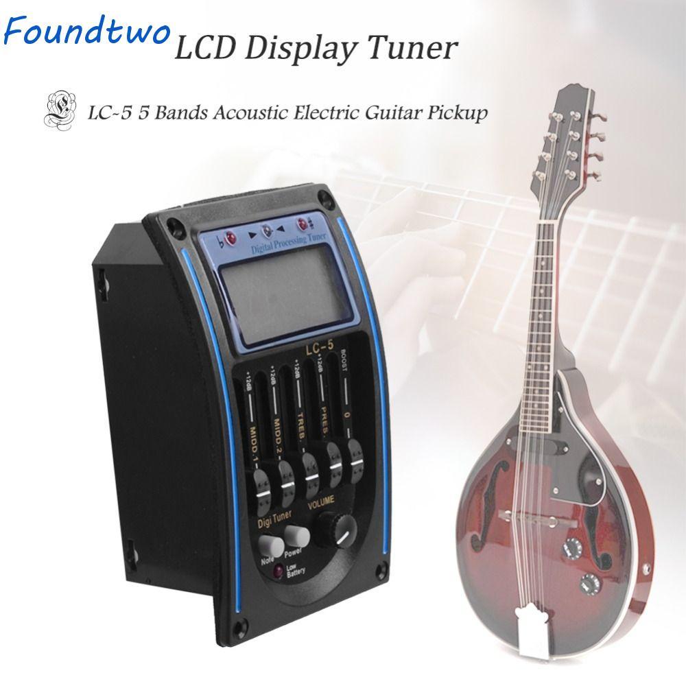 FOUNDTWO Band Acoustic Guitar Preamp, Hệ thống điều chỉnh đàn guitar LC-5 / 4 5 Band, Màn hình LCD k