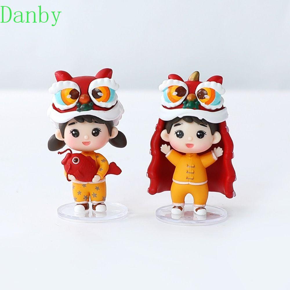 DANBY Lion Dance Doll Trang trí, PVC Lion Dance Lion Dance Koi Boy Girl Doll Trang trí búp bê, Koi B