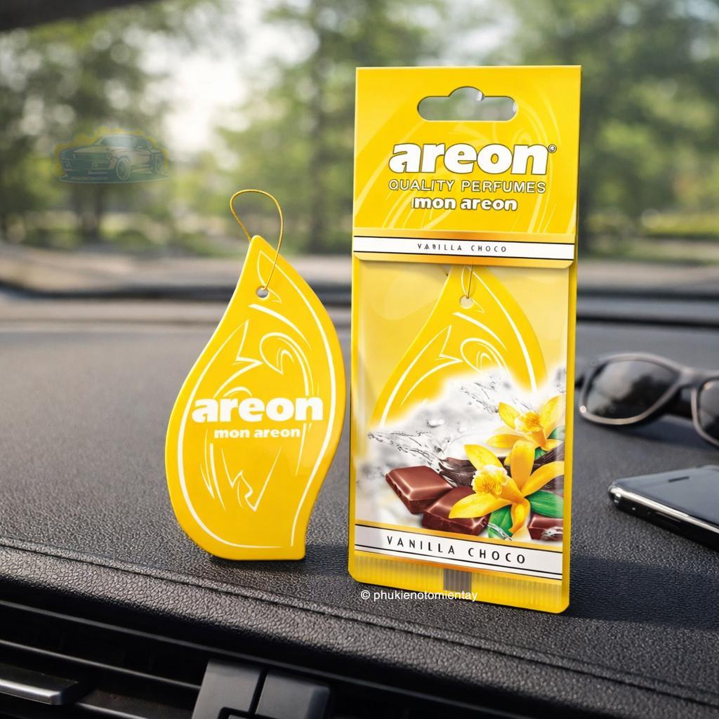 Areon Combo 10 Cái Lá Thơm Treo Xe Ô Tô Hương Vanilla Choco Khử Mùi Tốt Trang Trí Nội Thất Xe Hơi Nhập Khẩu Chính Hãng 2