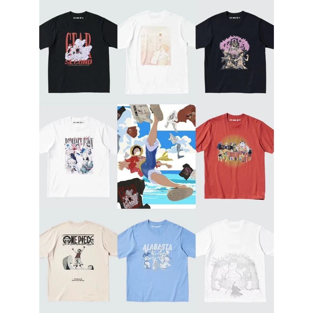 Áo thun Uniqlo One Piece Luffy mùa hè cho nam và nữ, chất liệu 100%