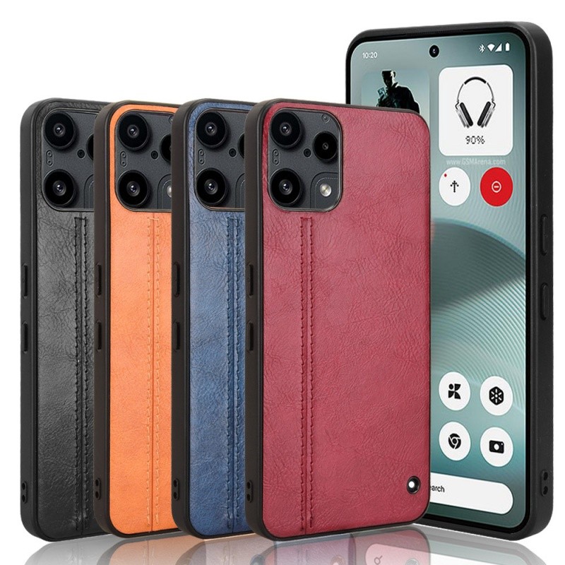 For Nothing Điện thoại (3a) Lite Case Da Calfskin Soft Edge Da PU Vỏ điện thoại cứng không có gì Điệ
