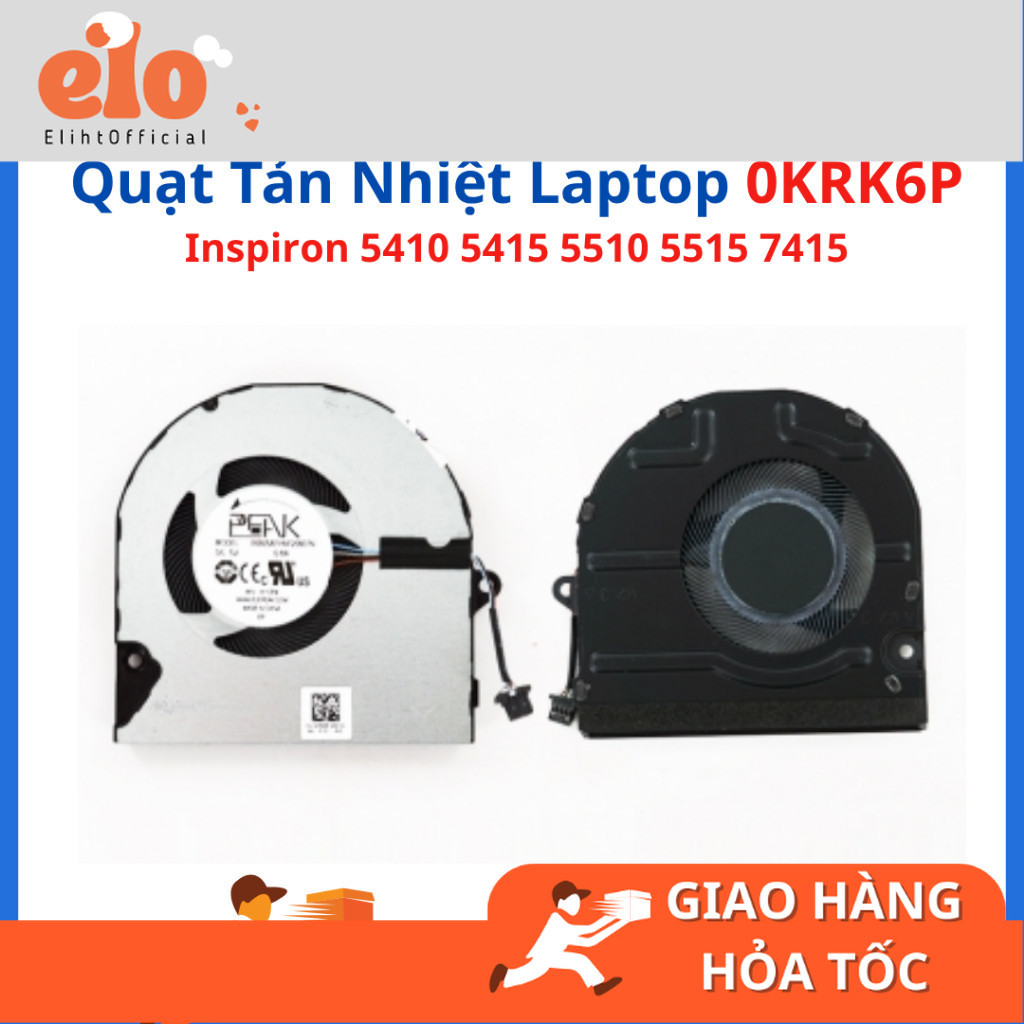 Fan Quạt Tản Nhiệt CPU DELL Inspiron 15 5510 5515 5518 14 5410 5415 5418 7400 7415 2in1 0KRK6P KRK6P