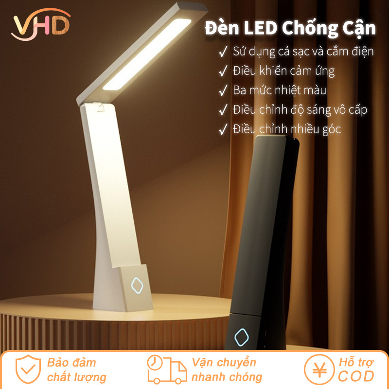 Đèn Học Để Bàn LED Chống Cận Thông Minh - Cảm Ứng Chạm, Sạc USB, 3 Chế Độ Ánh Sáng Bảo Vệ Mắt, Thiết Kế Gấp Gọn
