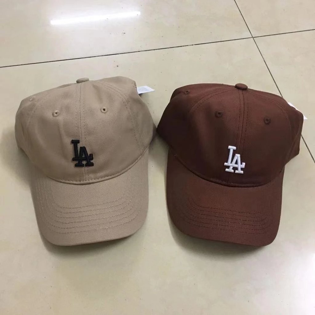 Mũ bóng chày màu nâu LA Mũ uốn mềm Mũ LA Kaki