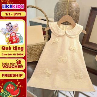  Đầm váy cho bé gái hoạ tiết NƠ HỘT CHUỖI T31 thích hợp đi chơi đi tiệc - LikeKids 