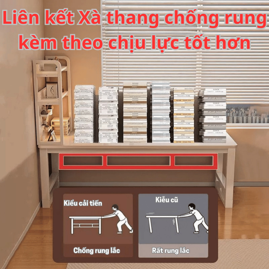 Bàn làm việc để PC, Bàn học tập chân U uốn cong sơn tĩnh điện, Mặt MDF 15mm, chịu tải 250kg. DS Future | BigBuy360 - bigbuy360.vn