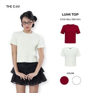   Áo dệt kim tay ngắn cổ tròn basic THE C.I.U áo len nữ chất vải mềm co giãn dễ phối đồ - Lumi Top 