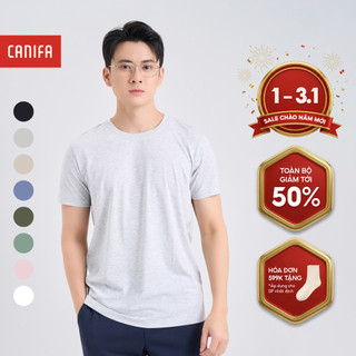  Áo phông nam CANIFA cộc tay cổ tròn basic 8TS25A002 